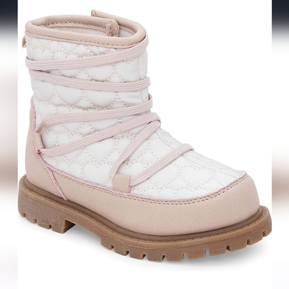 Carter's toddler Child Ribbed Tayla ivory and Pink Fashion Boot size 12 - Picture 5 of 10